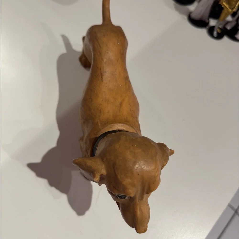 Antique Tan Dachshund Dog Squeaky Toy - Picture 7 of 7